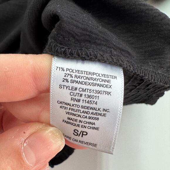 Pleione Top Womens Small Black Button Down Smocked‎ Anthropologie - Picture 4 of 6